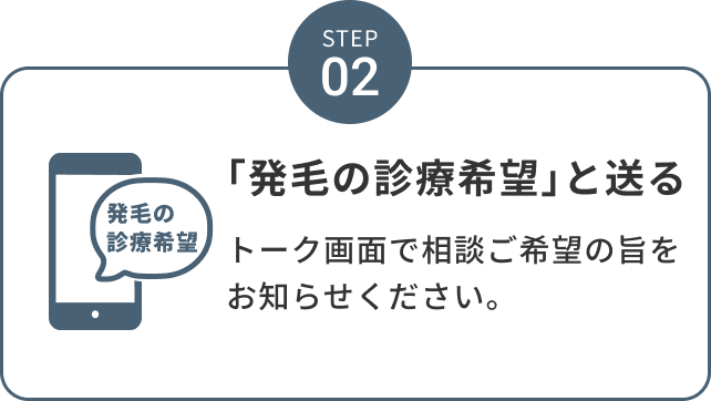 「発毛の診療希望」と送る